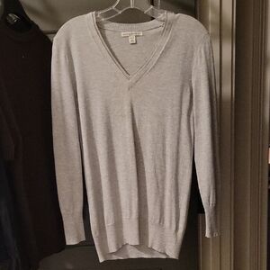 Banana Republic Silk and Cotton Gray Sweater PETITE SMALL